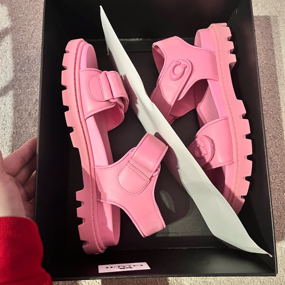 Coach pink sandals-NEW